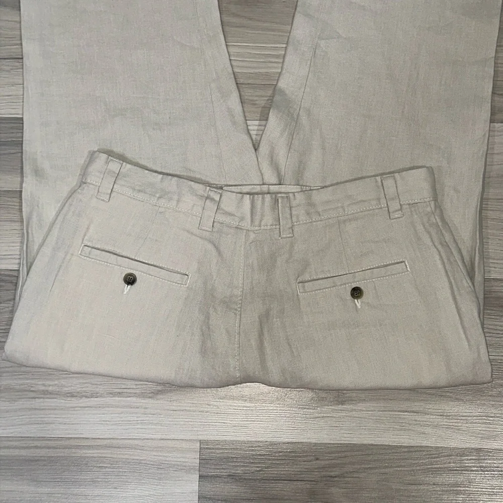 CARIBBEAN Men’s Cream Pants 34x32 Linen Blend Vacay Casual NC0050